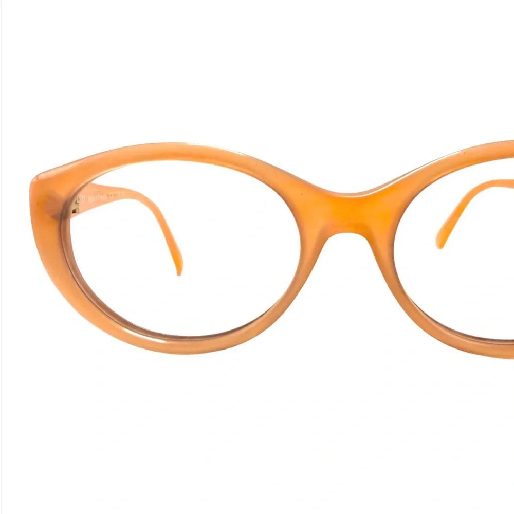 1990’s Vintage Diane Capt DC11 Orange Oval Eyeglasses/Sunglasses, Made in France